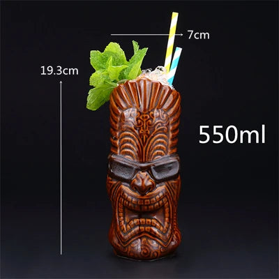 400ml Tiki Mugs Cocktail Cup Beer Wine Mug Ceramic Tiki Mugs Art Crafts Creative Hawaii Mugs
